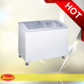 Sliding curved glass door ice cream freezer showcase